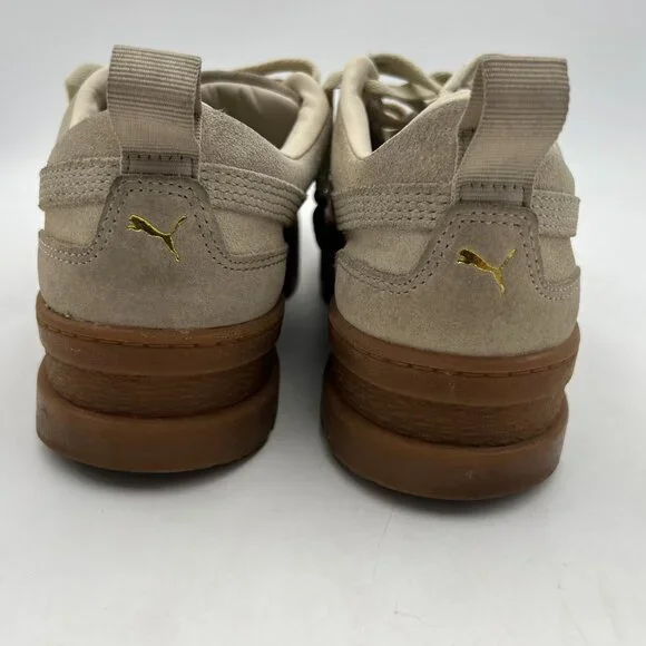 Puma Mayze Platform Beige Brushed Suede Sneakers Size 8.5 - Picture 8 of 12